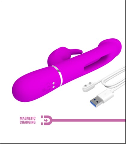 Silikonski vibrator sa dvostrukim jezickom u roze boji