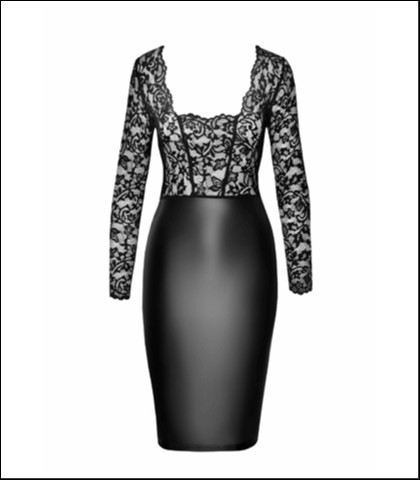 Seksi cipkana haljina - noir