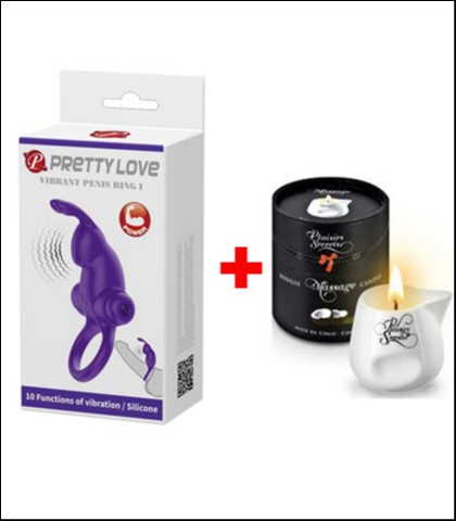 VIBRO PRSTEN ZEKA + SVECA ZA MASAZU SA AROMOM KOKOSA