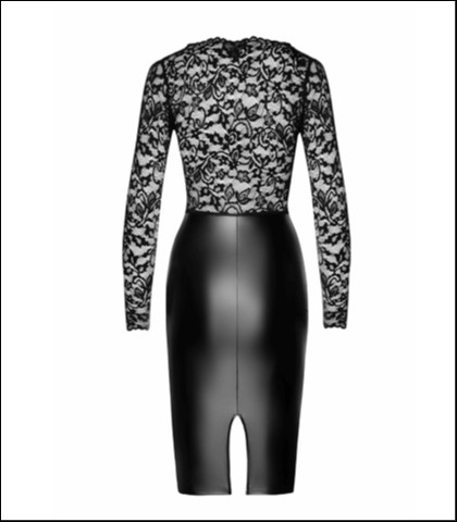 Seksi cipkana haljina - noir