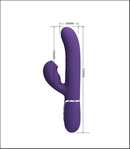 Silikonski vibrator sa nastavkom za klitoralnu stimulaciju u plavoj boji