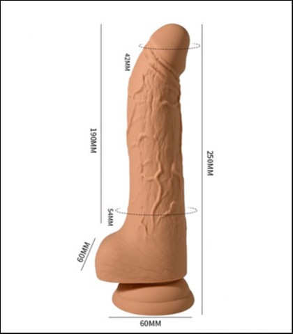 Boja koze zakrivljeni silikonski dildo 8 inca