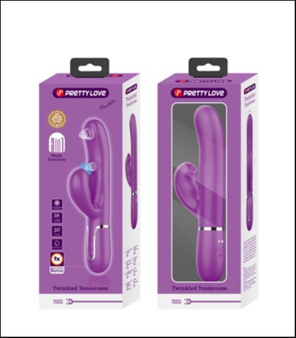 SILIKONSKI VIBRATOR SA NASTAVKOM ZA KLITORALNU STIMULACIJU U LJUBICASTOJ BOJI