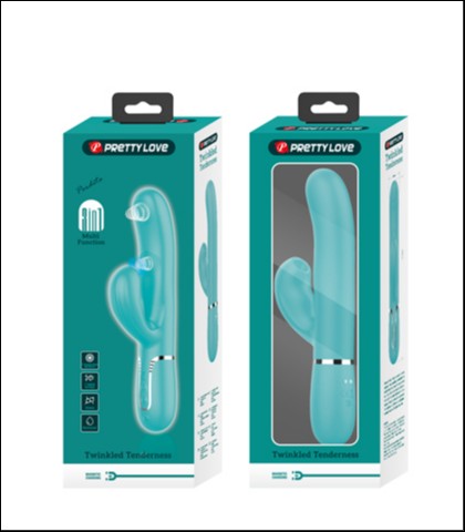 SILIKONSKI VIBRATOR SA NASTAVKOM ZA KLITORALNU STIMULACIJU U TIRKIZNOJ BOJI