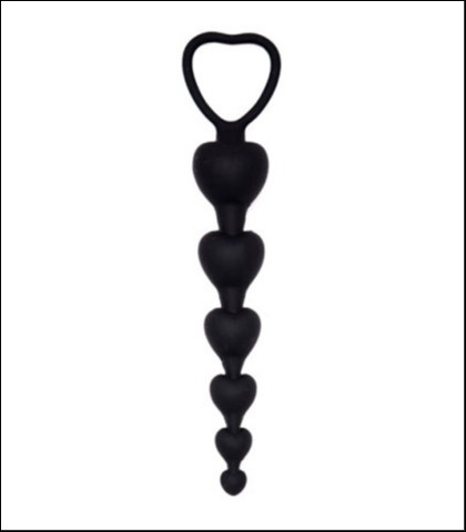 Crne silikonske analne kuglice 18cm