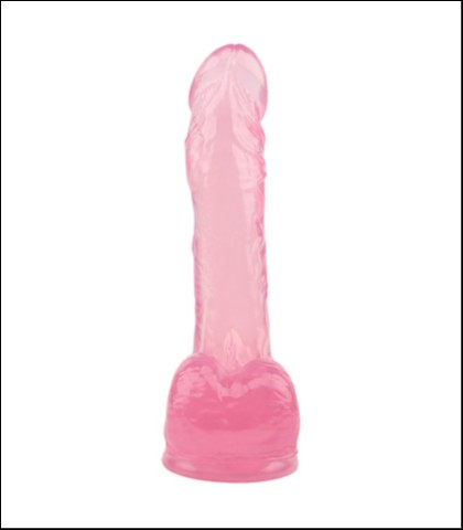 Roze dildo sa testisima - 19cm
