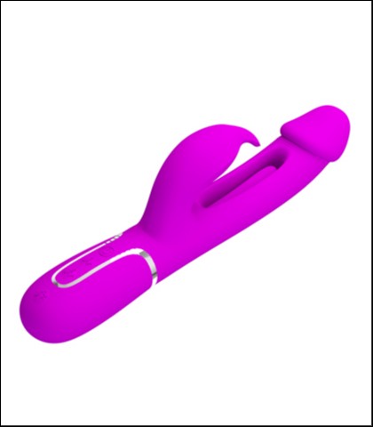 Silikonski vibrator sa dvostrukim jezickom u roze boji