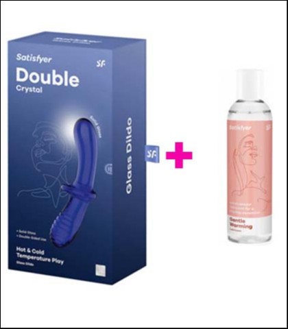 STAKLENI DILDO + LUBRIKANT