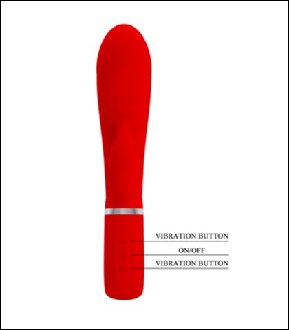 Silikonski vibrator prescott - red