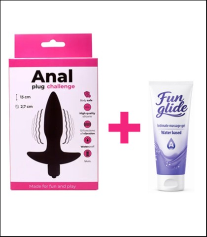 SILIKONSKI ANALNI VIBRATOR + LUBRIKANT