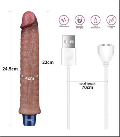 Veliki silikonski vibrator 24cm 9.5in real softee
