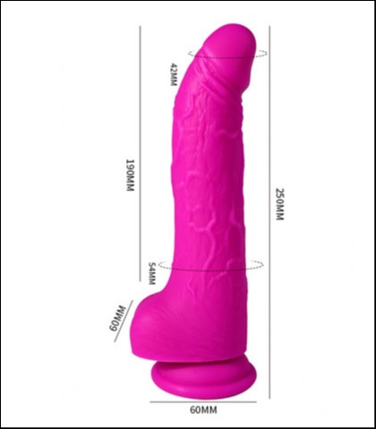 Ljubicasti zakrivljeni silikonski dildo - 8 inca