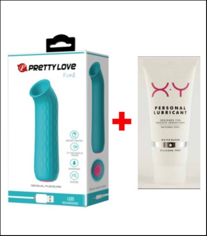 VIBRATOR ZA KLITORIS &QUOT;FORD&QUOT; - GREEN + LUBRIKANT