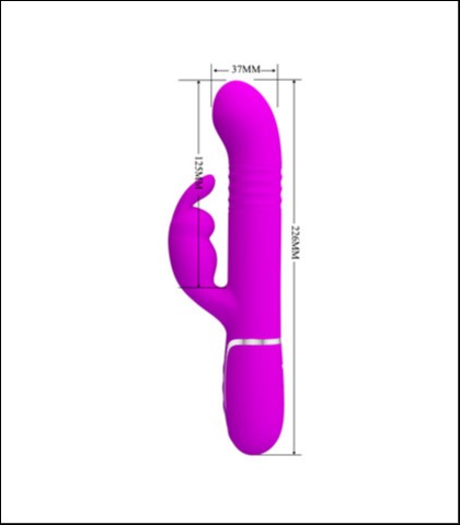 Silikonski vibrator sa rotirajucim kuglicama i zekom u roze boji