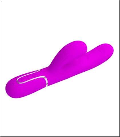 Silikonski vibrator sa nastavkom za klitoralnu stimulaciju u roze boji