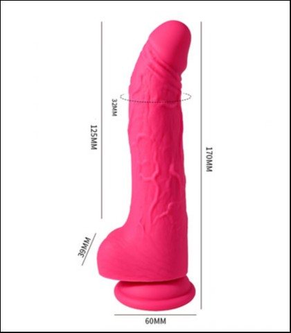 Crveni zakrivljeni silikonski dildo - 8 inca