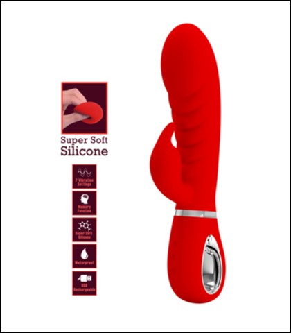 Silikonski vibrator prescott - red
