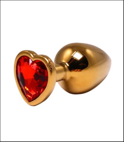 Zlatna analna kupa medium - cirkon srce red
