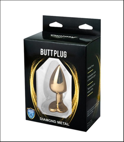 Srednja zlatna analna kupa srce sa roze cirkonom + xy lubrikant