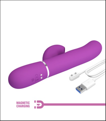 Silikonski vibrator sa nastavkom za klitoralnu stimulaciju u ljubicastoj boji