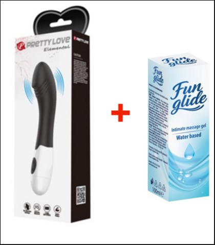 SILIKONSKI VIBRATOR ELEMENTAL + FUN GLIDE VAGINAL 100ML