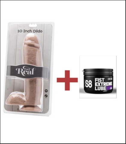 REALISTICNI DILDO 10 INCH-A + S8 HYBRID GEL