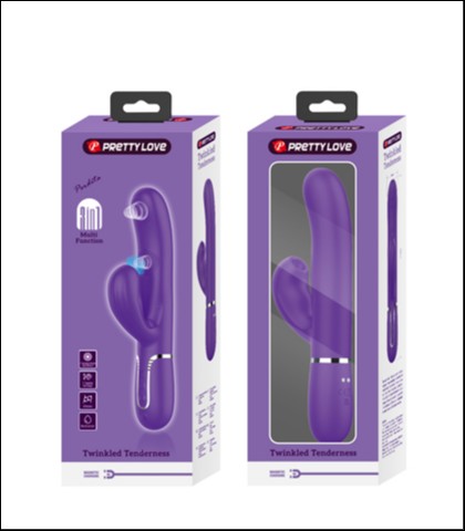 SILIKONSKI VIBRATOR SA NASTAVKOM ZA KLITORALNU STIMULACIJU U PLAVOJ BOJI