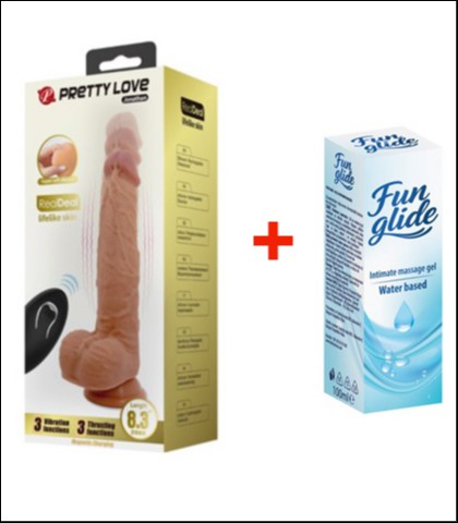REALISTICNI VIBRATOR JONATHAN + FUN GLIDE VAGINAL 100ML