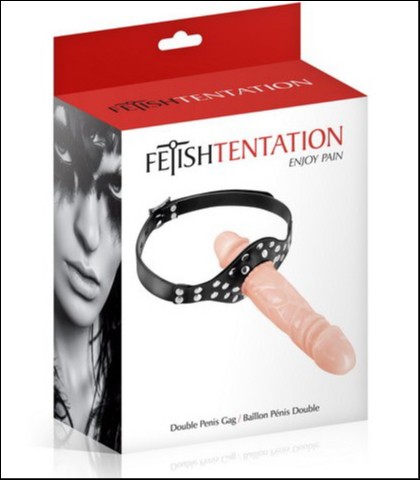 DUPLI PENIS GAG ZA USTA BOJE KOZE