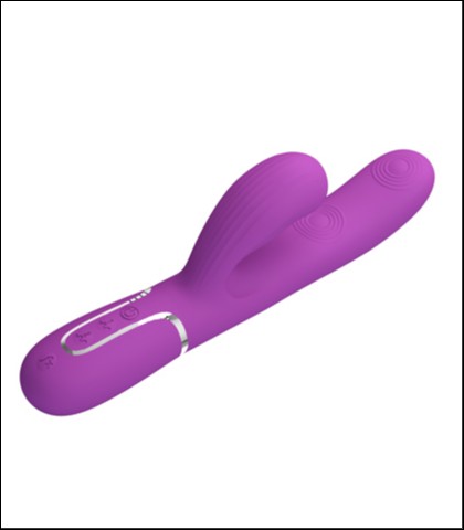 Silikonski vibrator sa nastavkom za klitoralnu stimulaciju u ljubicastoj boji