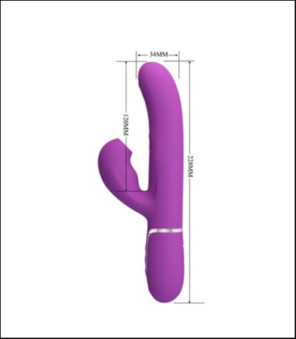 Silikonski vibrator sa nastavkom za klitoralnu stimulaciju u ljubicastoj boji